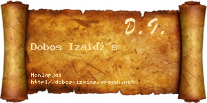 Dobos Izaiás névjegykártya